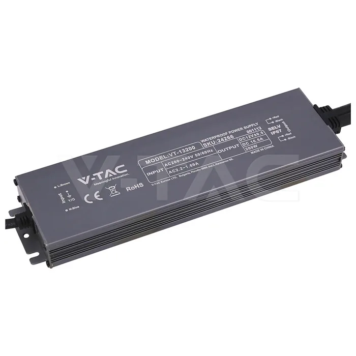 V-Tac Power Supply 200W12V 16.5A IP67