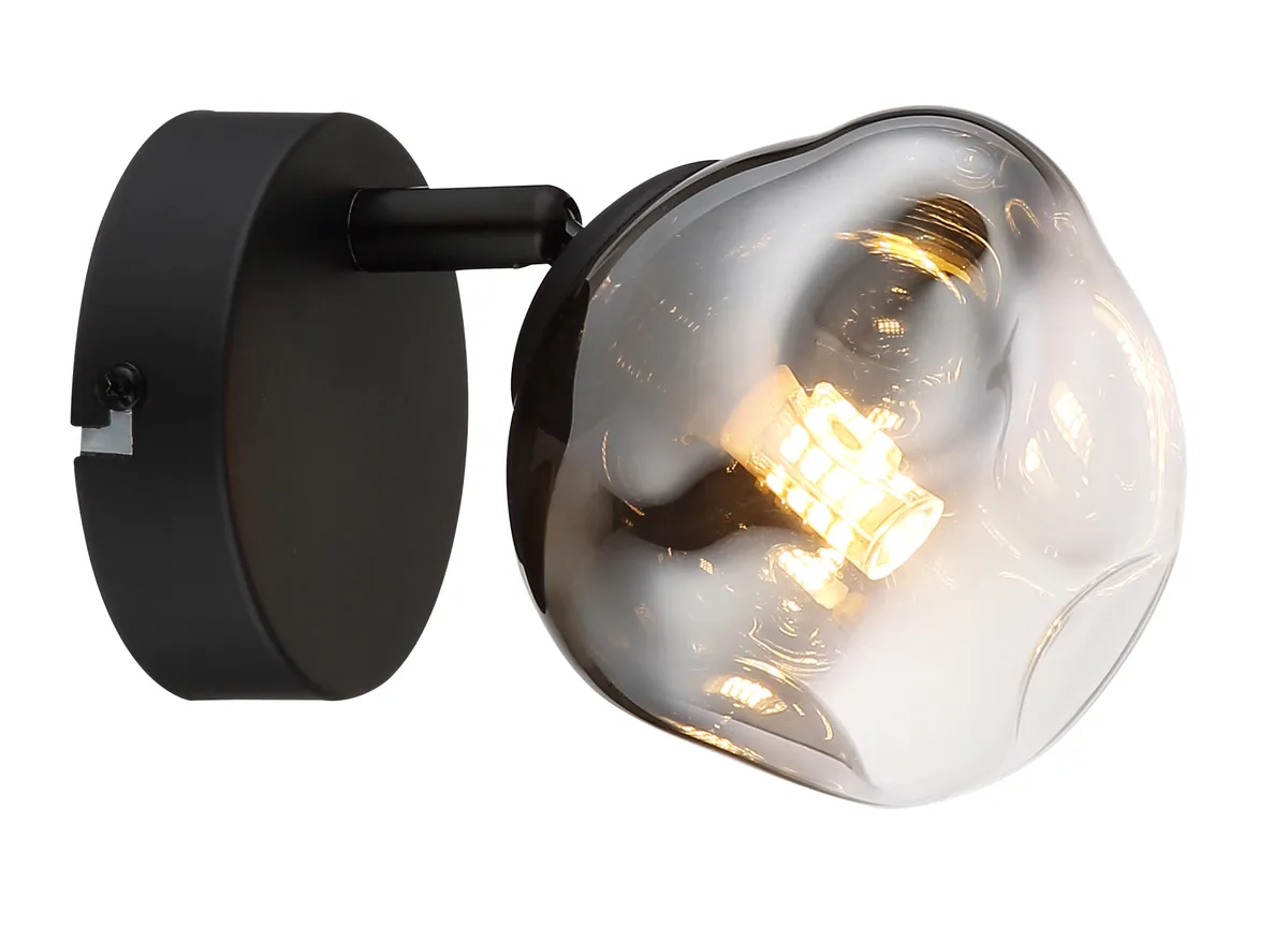 Globo ARIN spotlights - metal black matt - glass smoke colored
