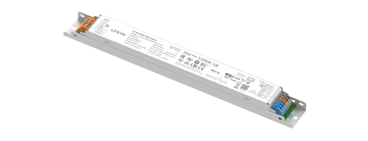 LTECH 40W 300-1050mA NFC 0/1-10V CC Linear tunable white Driver LF-40-300-1050-G2A2 (Built-in)