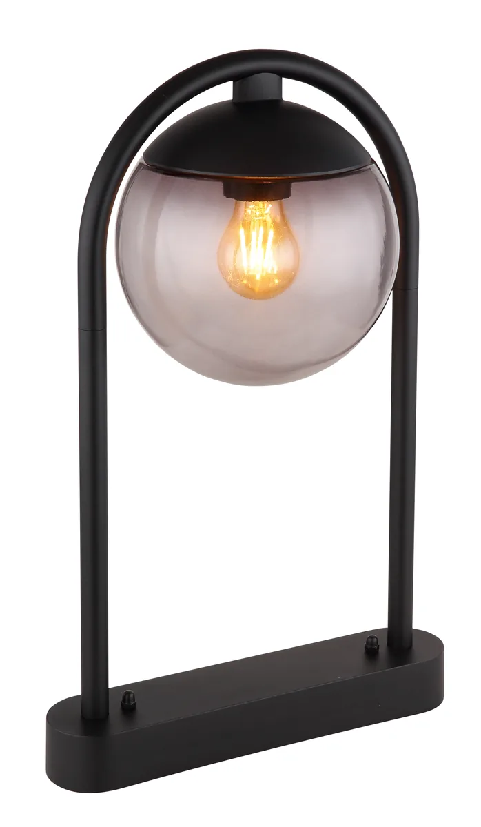 Globo MICHAEL Outdoor Light - metal black matt - glass smoke colored