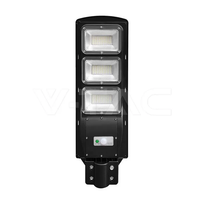 V-Tac 12W LED Plastic Solar Street Light 6000K Black Body