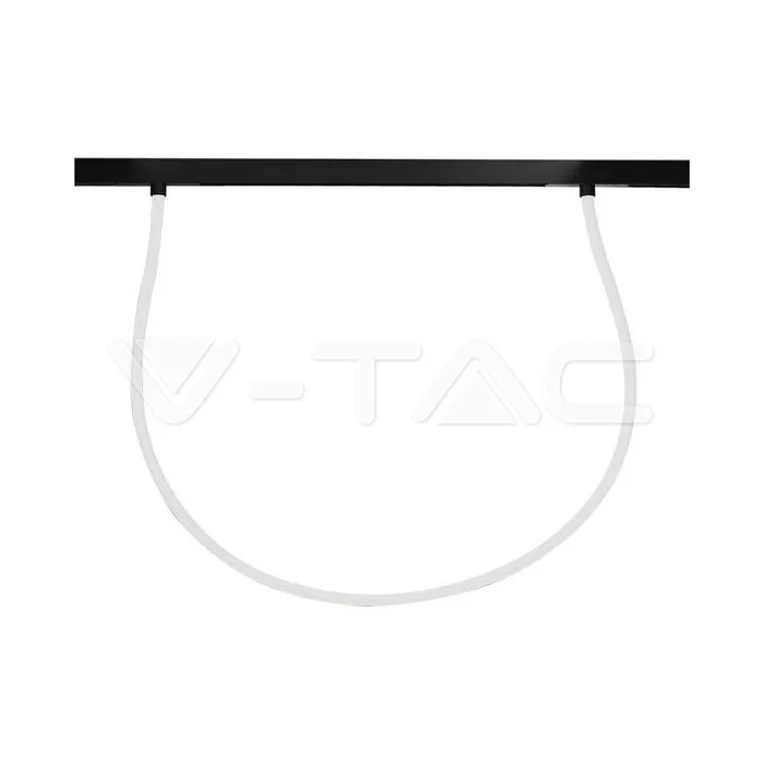 V-Tac 24W LED Magnetic Track Light Flexible Tube 2M CCT: 4000K Dimmable Black Body