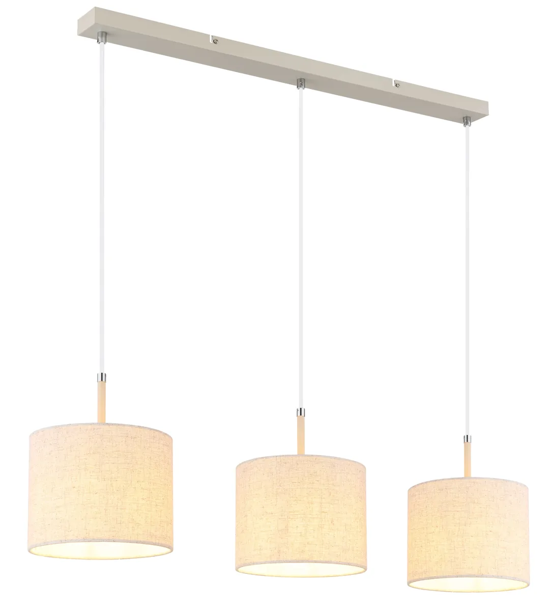 Globo DELEON pendant lamp - metal sand colored matt - textile creme coloured
