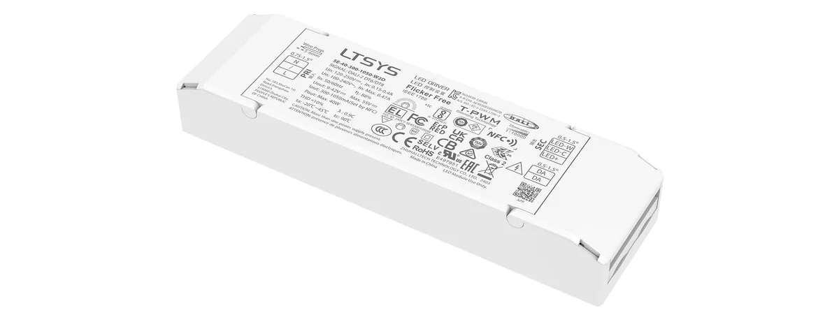 LTECH 40W 300-1050mA NFC CC DALI-2 DT6/DT8 tunable white LED driver SE-40-300-1050-W2D