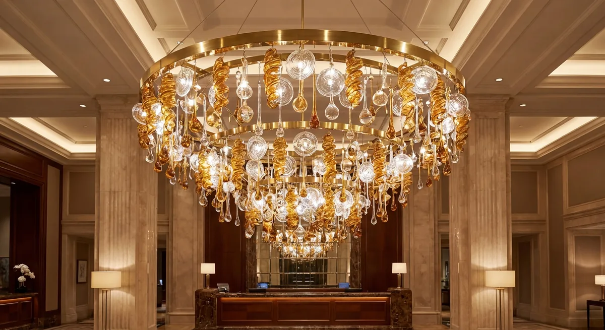 Desroch Amber & Clear Fusion — Bespoke Chandelier