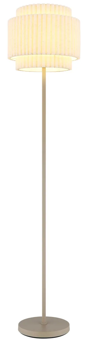 Globo CALIRA Floor lamp - metal sand colored matt - textile beige