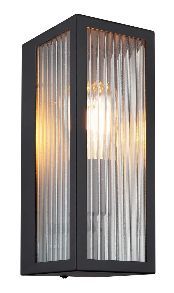 Globo GUNDULA Outdoor Light - metal black matt - glass clear