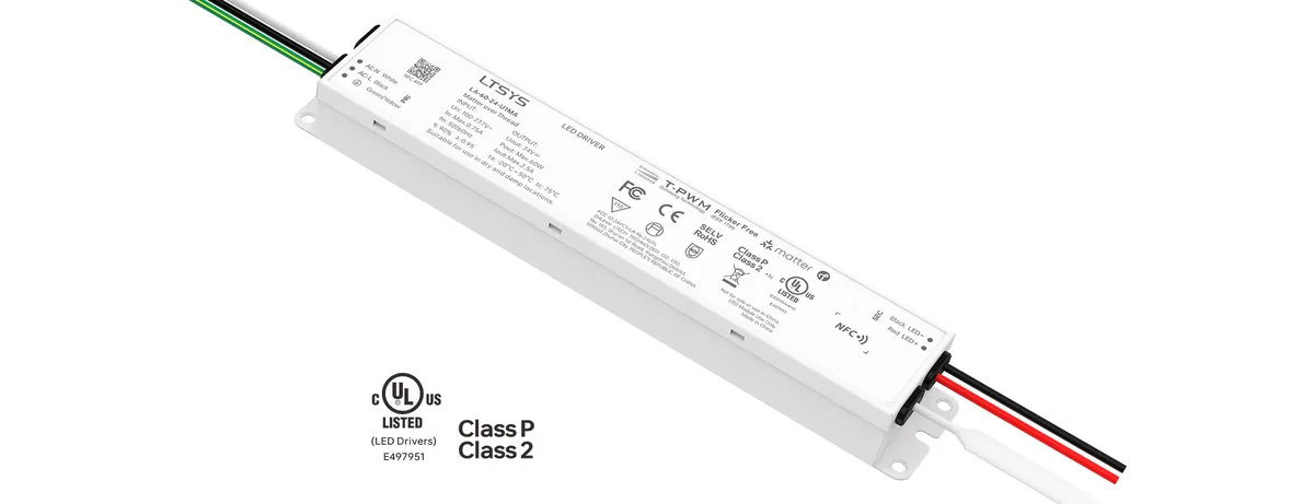 LTECH 60W 24V UL Certification NFC CV Matter LED Driver LA-60-24-U1MA