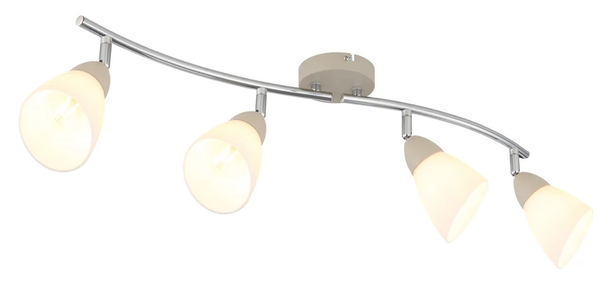 Globo PAULA spotlights - metal sand colored matt - glass opal
