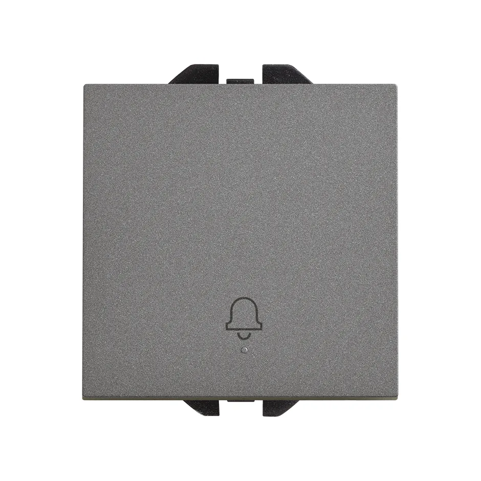 Simon Push-button switch with bell symbol 10A 230V~ and fast terminal connection system titanium Simon 270