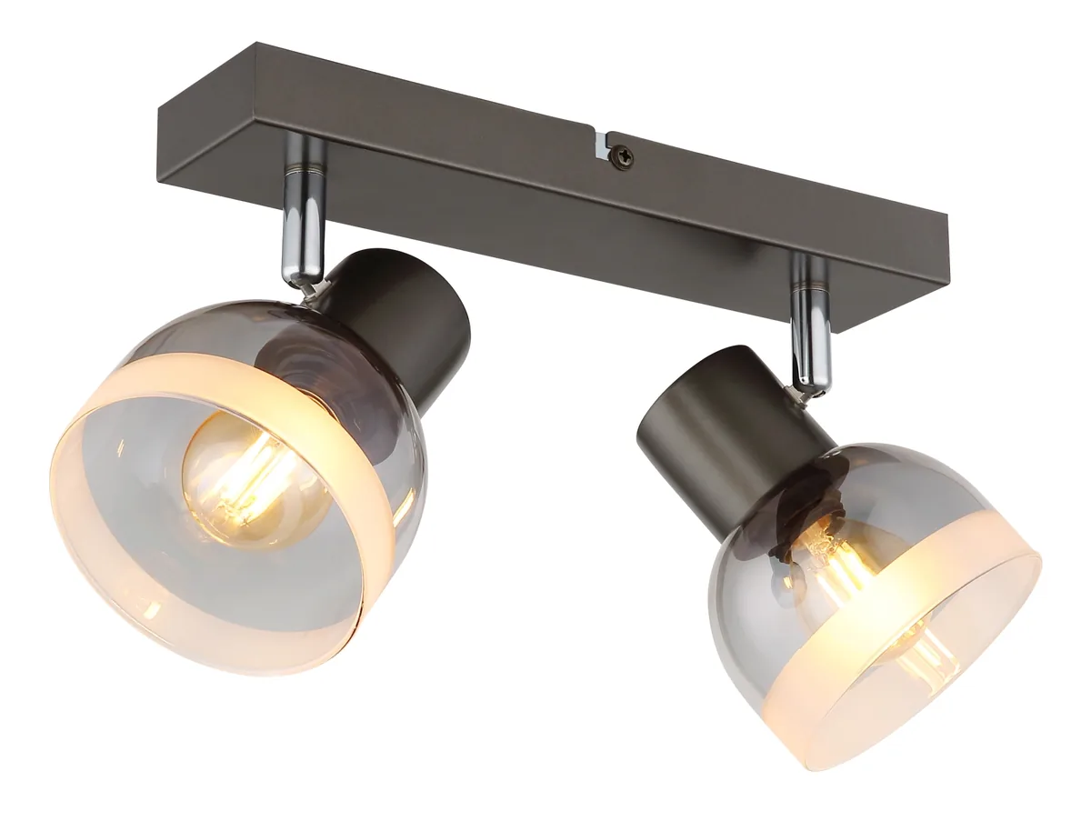 Globo KAIRO spotlights - metal gunmetal matt - glass smoke colored