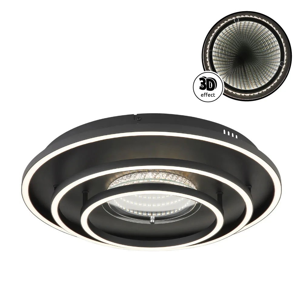 Globo LAWANDA ceiling light - metal black matt - aluminium black matt