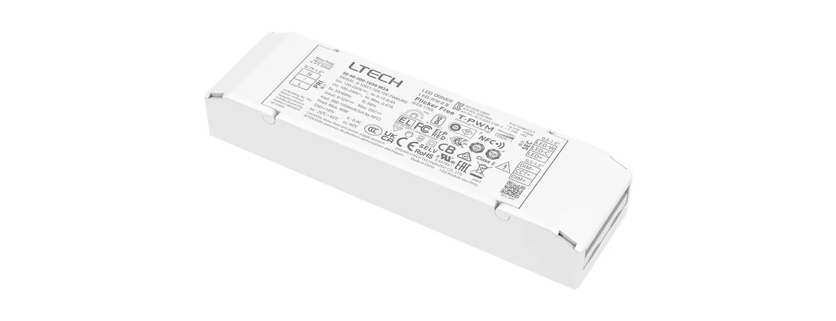 LTECH 40W 300-1050mA NFC CC 0/1-10V tunable white LED driver SE-40-300-1050-W2A_LTECH雷特