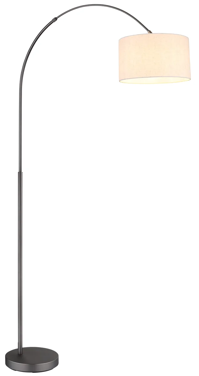 Globo THEA Floor lamp - metal gunmetal matt - linen creme coloured