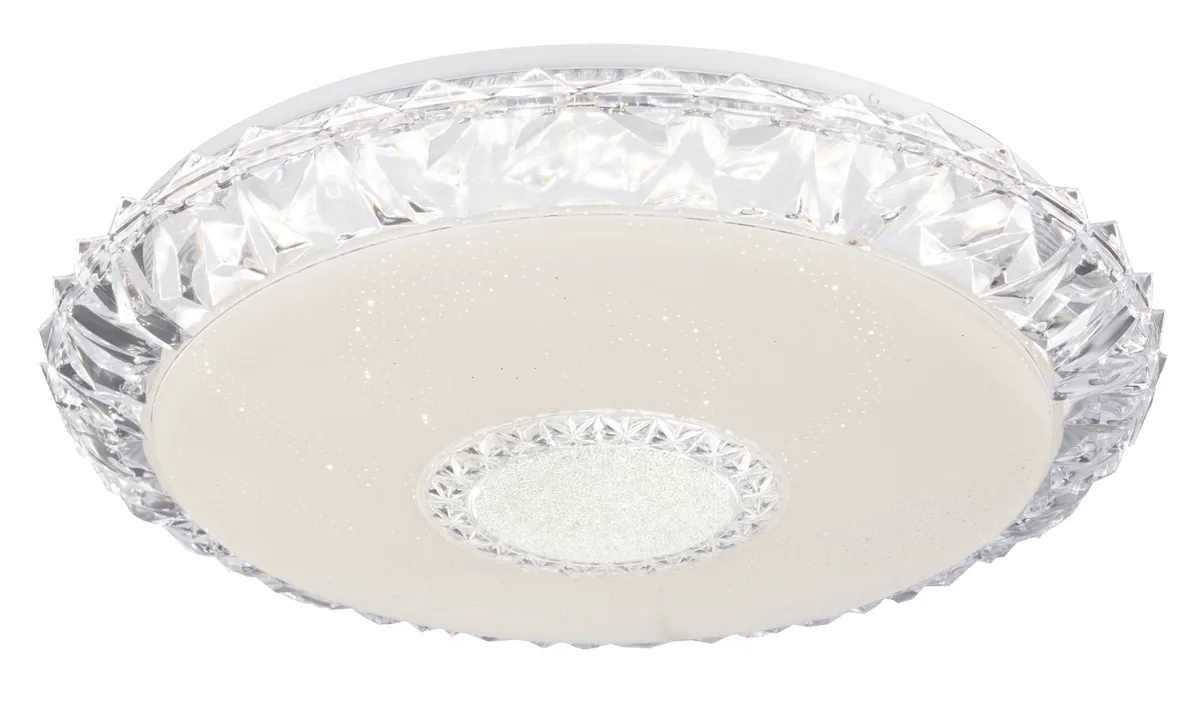 Globo EDDIE ceiling light - metal white - acrylic opal sparkle