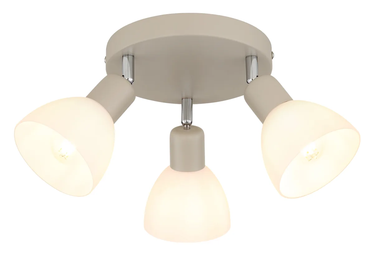 Globo DAYTONA spotlights - metal sand colored matt - glass opal