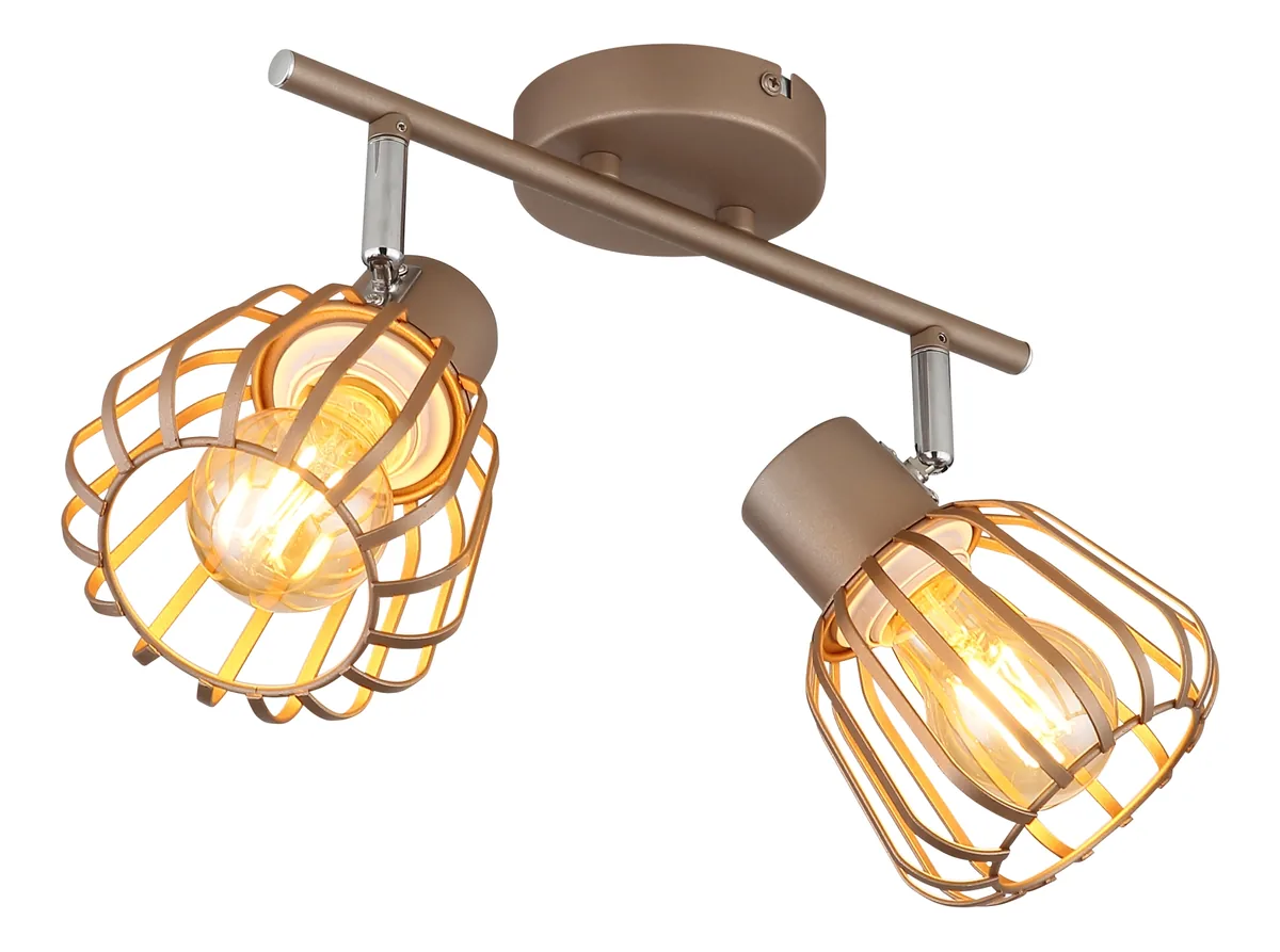 Globo OLIN spotlights - metal coffee colored matt - metal rods coffee colored matt