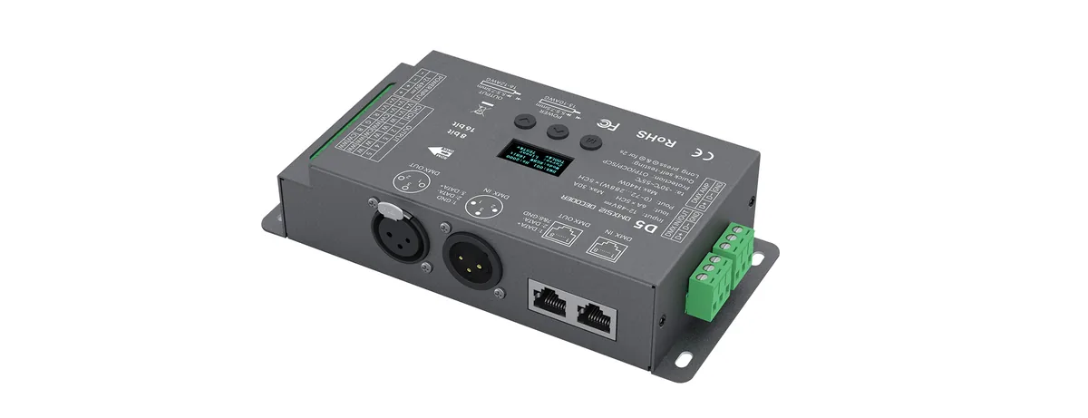 LTECH 12-48VDC 5CHx6A CV DMX512/RDM Decoder D5