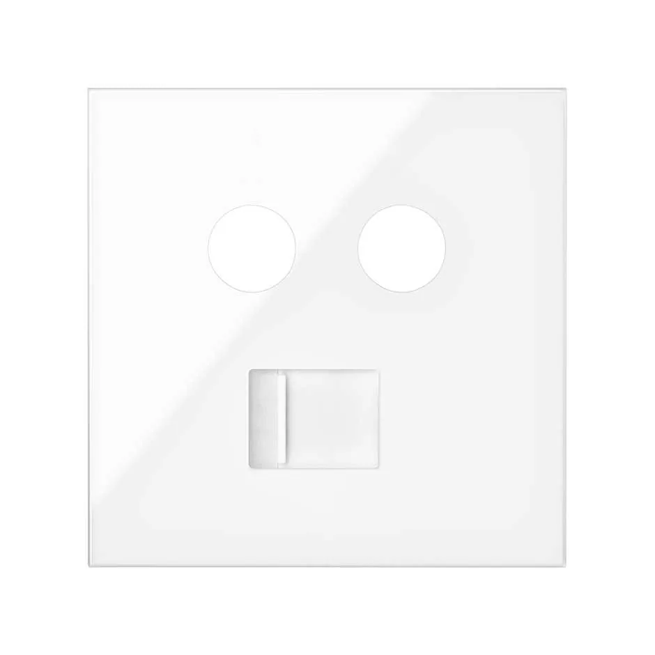 Simon Cover for inductive sockets R / TV + SAT and RJ45 voice and data gloss white Simon 100