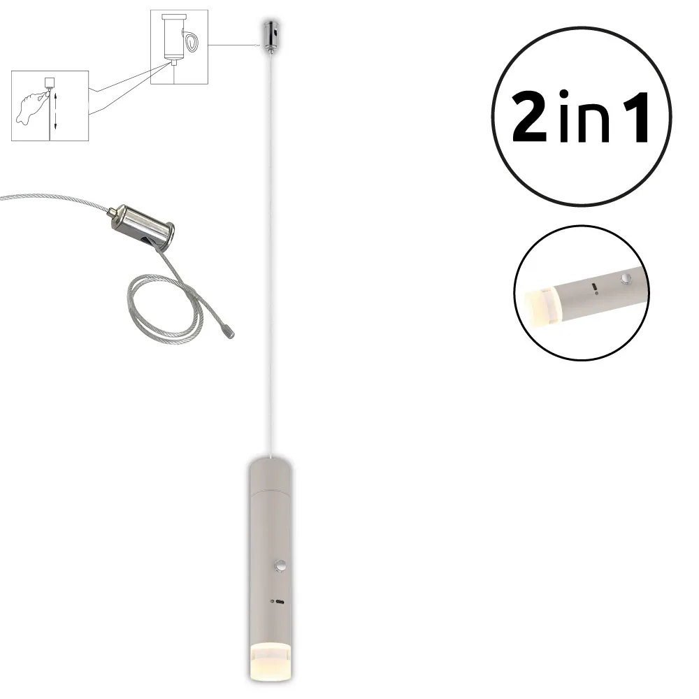 Globo PELO pendant lamp - metal sand colored matt - acrylic clear