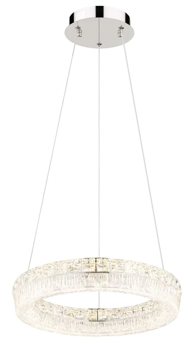 Globo LAUREL pendant lamp - metal chromed - acrylic clear