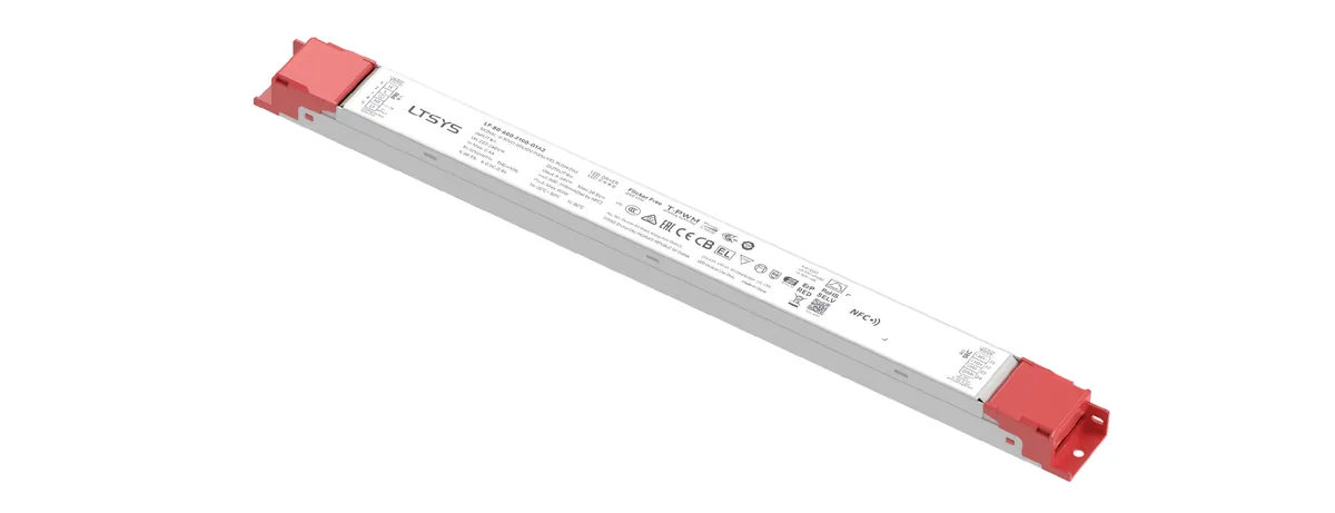 LTECH 80W 600-2100mA NFC 0/1-10V CC Linear Intelligent Driver LF-80-600-2100-G1A2 (External)