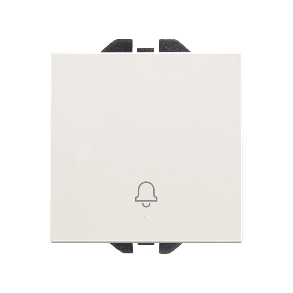 Simon Push-button switch with bell symbol 10A 230V~ and fast terminal connection system matt white Simon 270