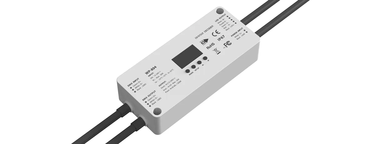 LTECH Waterproof DMX/RDM CV Decoder WP-804 (For low voltage LED strips)