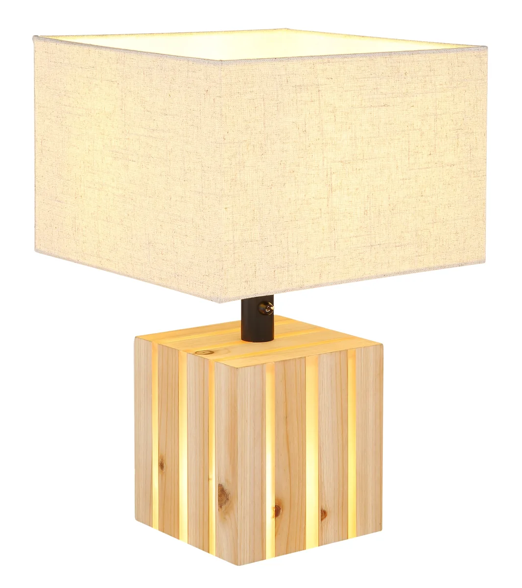 Globo ADAN table lamp - wood natural color - linen beige