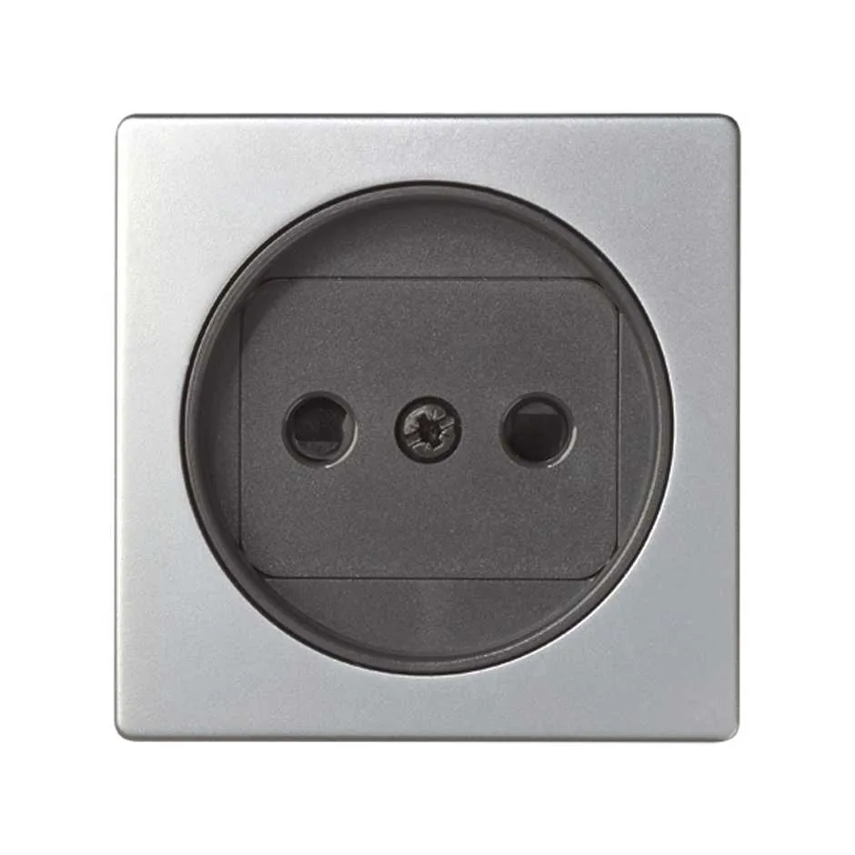 Simon Cover with safety device for Two-pole socket outlet aluminium Simon 82