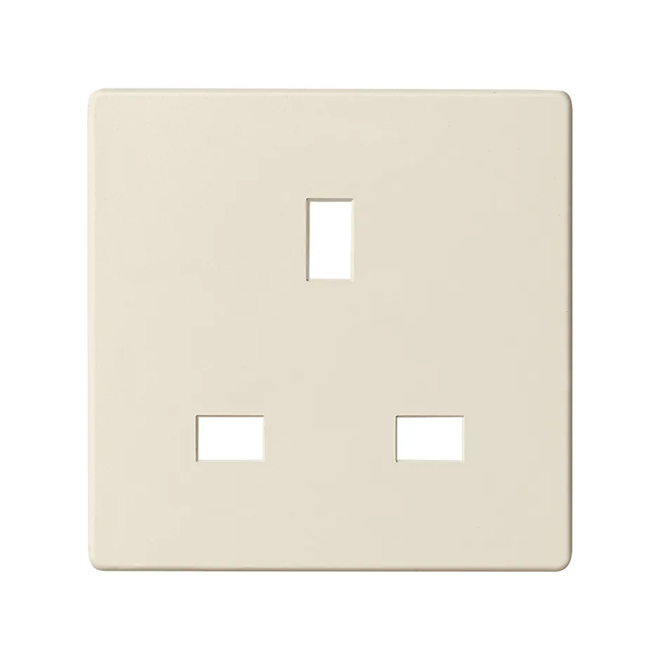 Simon Cover with safety device for British socket outlet ivory Simon 82