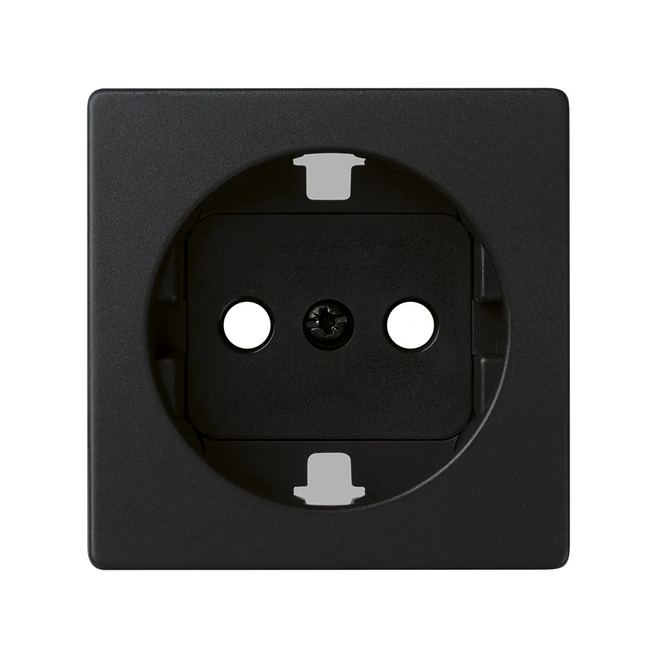 Simon German socket outlet 16A 250V~ with screw terminal connection system matt black Simon 82 Concept
