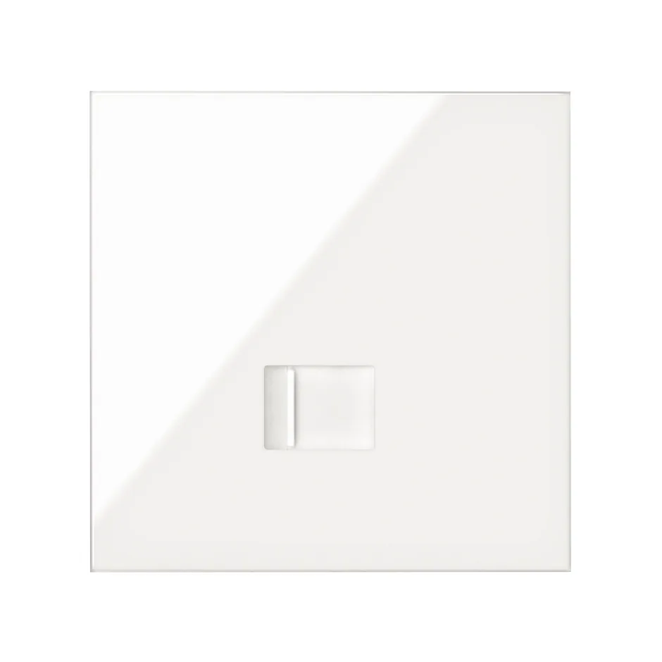 Simon Front face kit for 1 element with 1 computer connector RJ45 category 6 UTP with gloss white adapter Simon 100