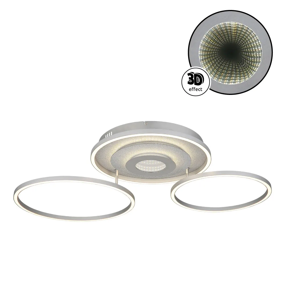 Globo MILES ceiling light - metal silver colored - aluminium silver colored brushed