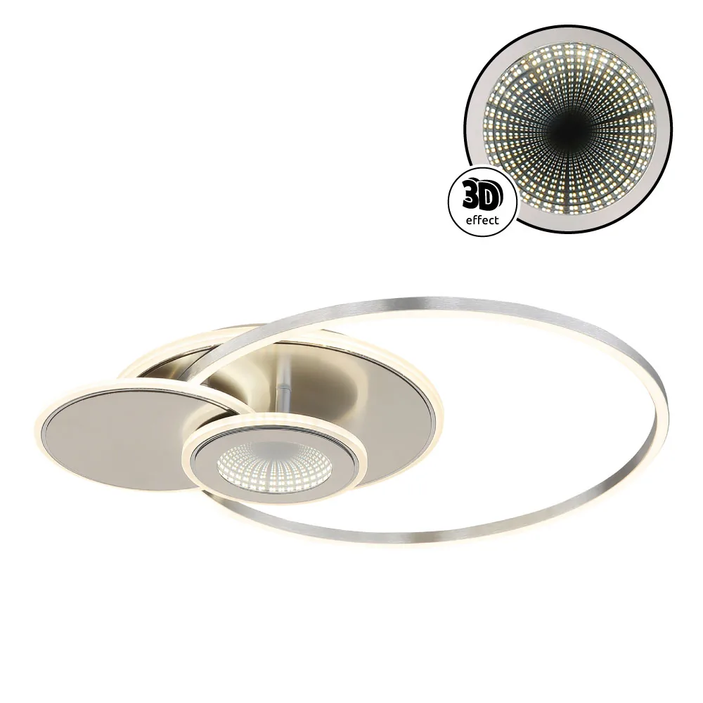 Globo BELTRAN ceiling light - metal silver colored matt - aluminium silver colored brushed