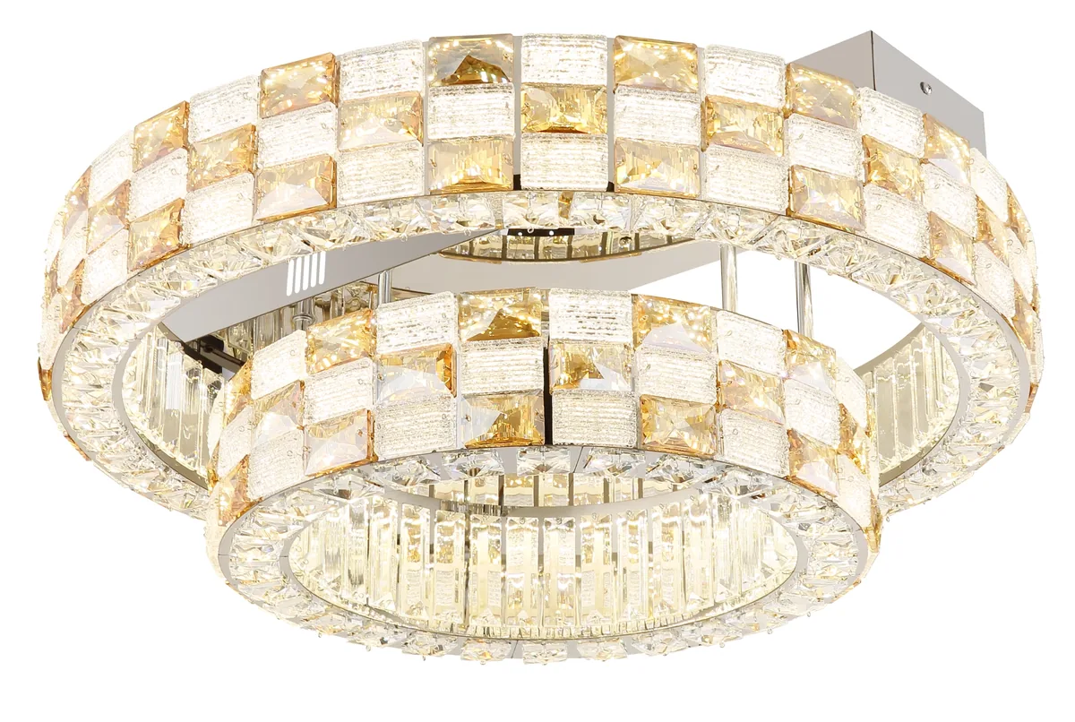 Globo LIDIA ceiling light - metal chromed - glass crystals clear