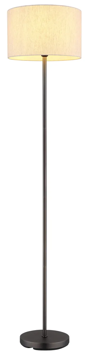 Globo THEA Floor lamp - metal gunmetal matt - linen creme coloured