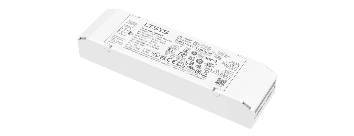LTECH 40W 300-1050mA NFC CC 0/1-10V LED driver SE-40-300-1050-W1A_LTECH雷特