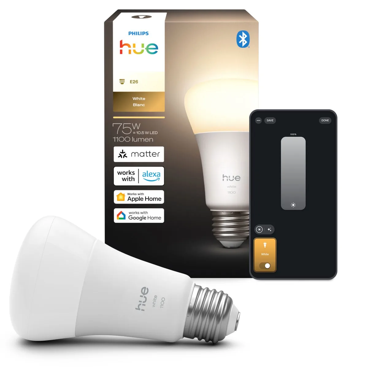 Signify Hue White 75W A19- E26 smart bulb