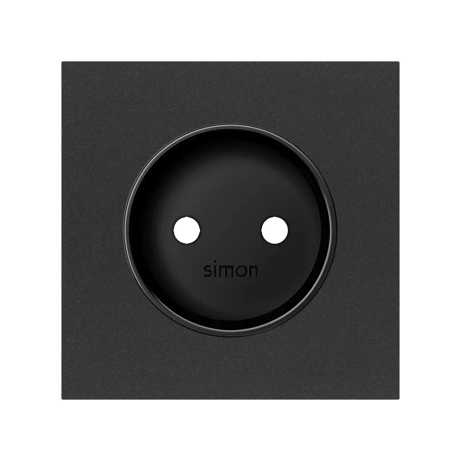 Simon Cover for bipolar socket outlet matt black Simon 100