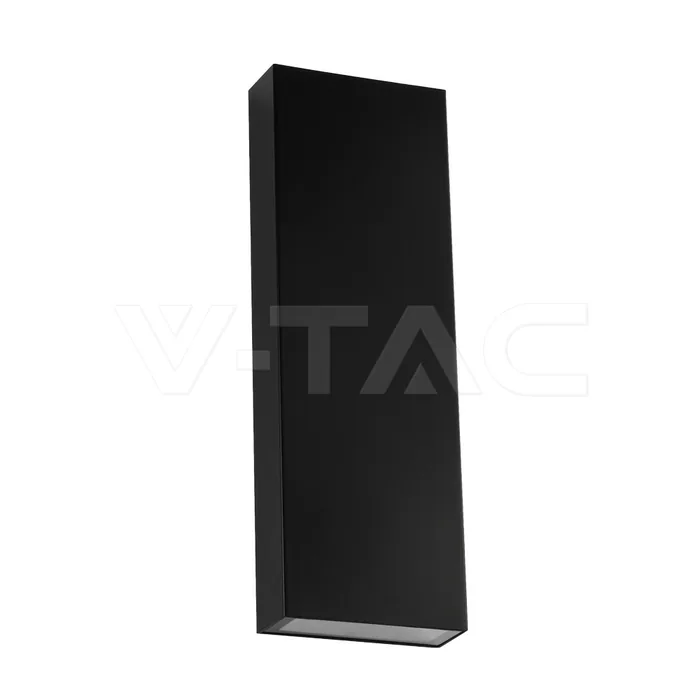 V-Tac 8W LED Wall Light PC Up & Down Black Body 4000K IP65