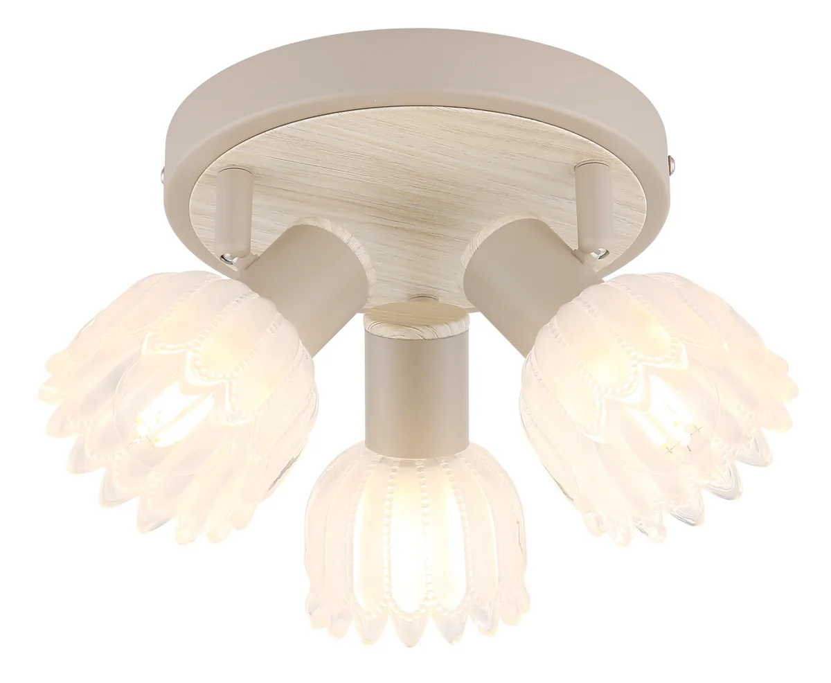 Globo PLANTA spotlights - metal sand colored matt - glass satined