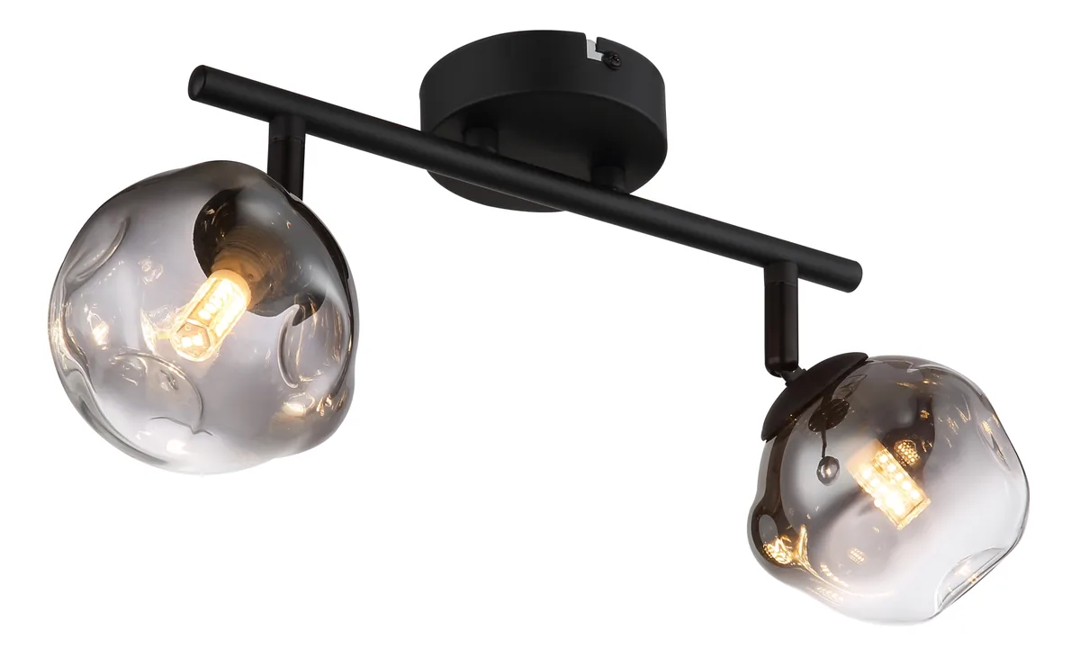 Globo ARIN spotlights - metal black matt - glass smoke colored
