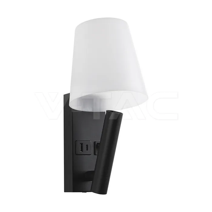 V-Tac 8W LED Bedside Light CREE CHIP Aluminum+PC + Iron Black Body IP20 3000K