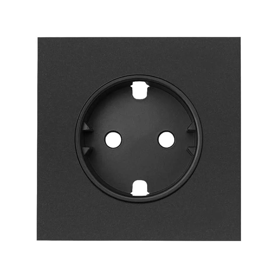 Simon Cover for schuko socket matt black Simon 100