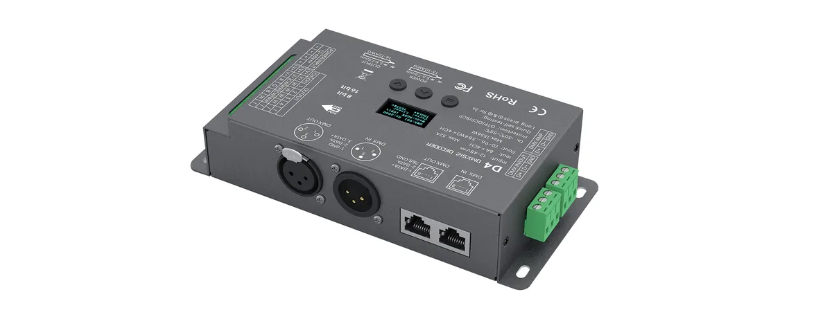 LTECH 12-48VDC 4CHx8A CV DMX512/RDM Decoder D4