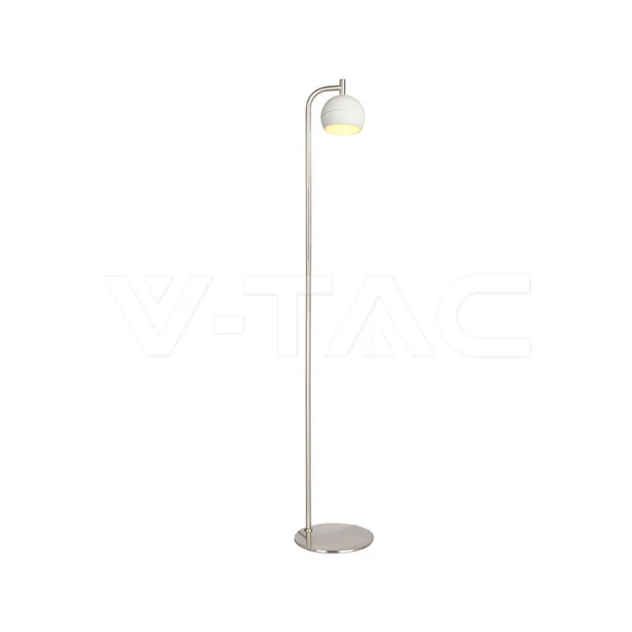 V-Tac 10W LED Designer Floor Lamp (D200*T6mm) 3000K Brushed Nickel+White