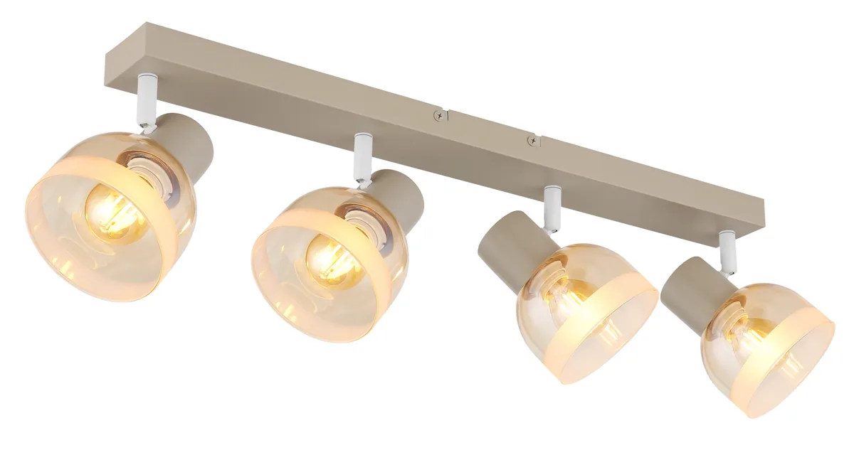 Globo KAIRO spotlights - metal sand colored matt - glass amber