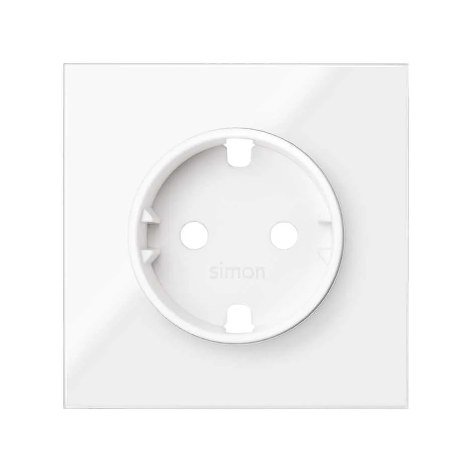 Simon Cover for schuko socket gloss white Simon 100