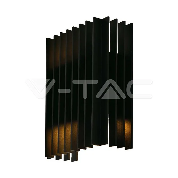 V-Tac 2x6W LED Outdoor Wall Light (W141*D65*H200mm) 4000K Black Body IP65